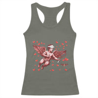Cute Cupid Tennis Angel Racerback Tank Top Valentines Day Gift - Wonder Print Shop