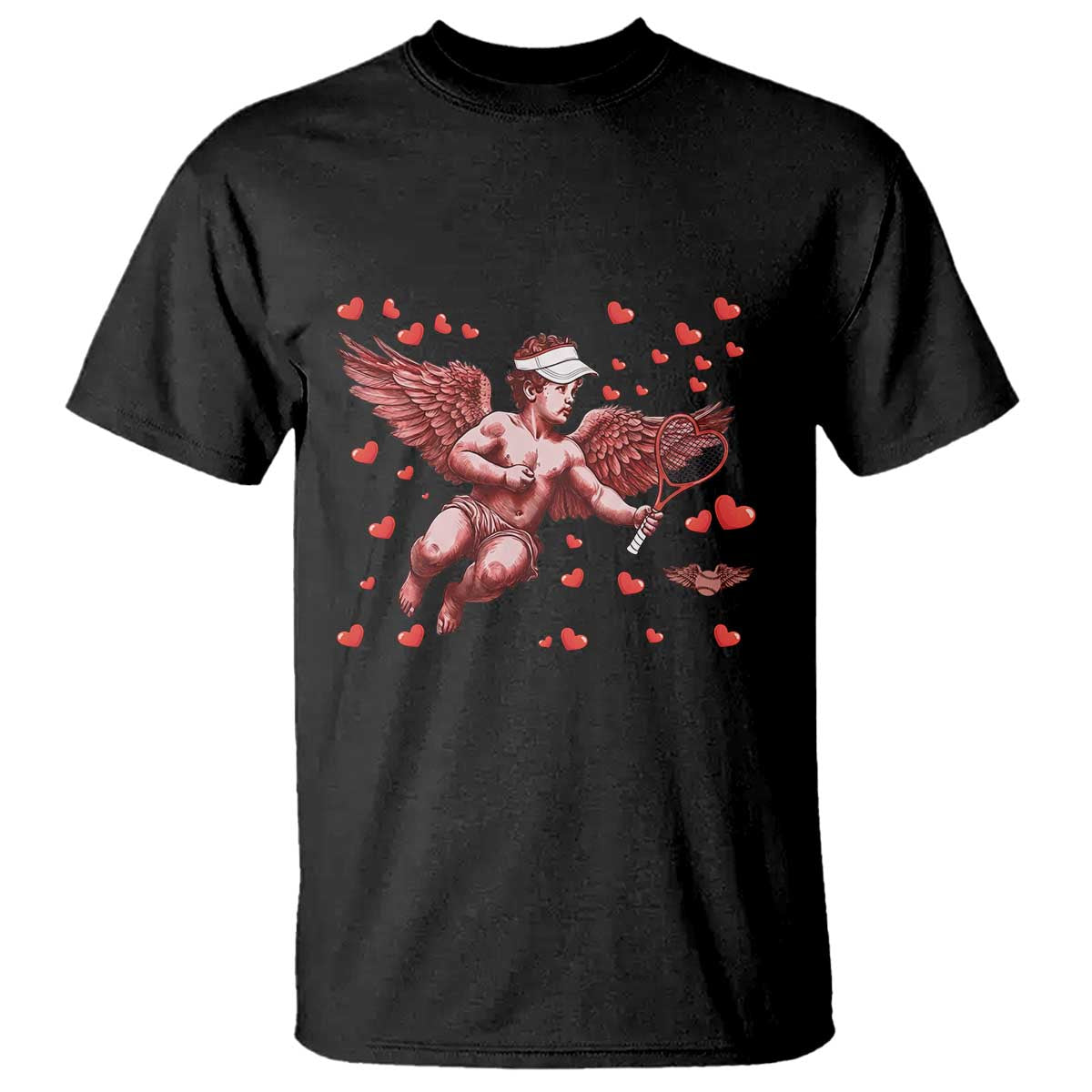 Cute Cupid Tennis Angel T Shirt Valentines Day Gift - Wonder Print Shop