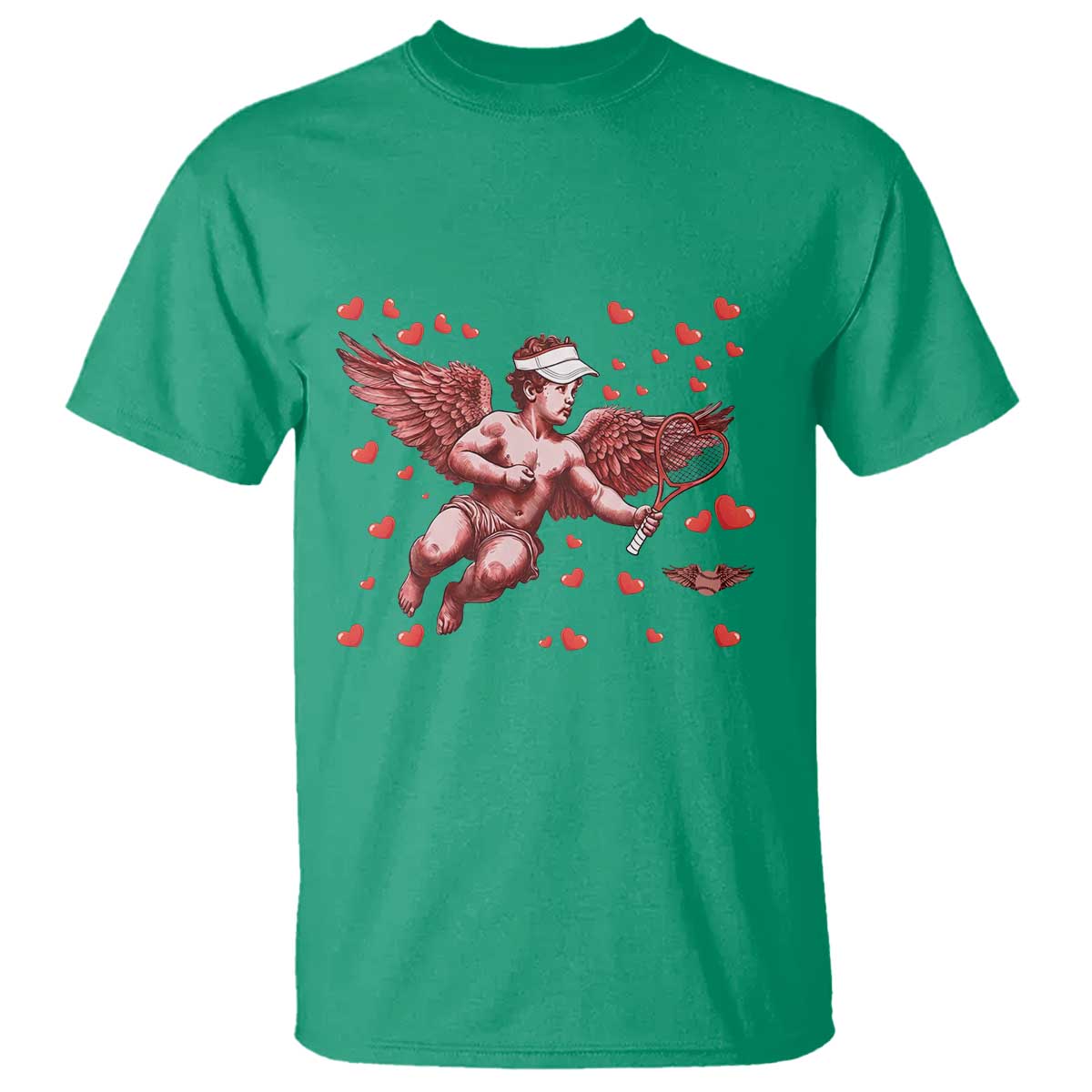 Cute Cupid Tennis Angel T Shirt Valentines Day Gift - Wonder Print Shop
