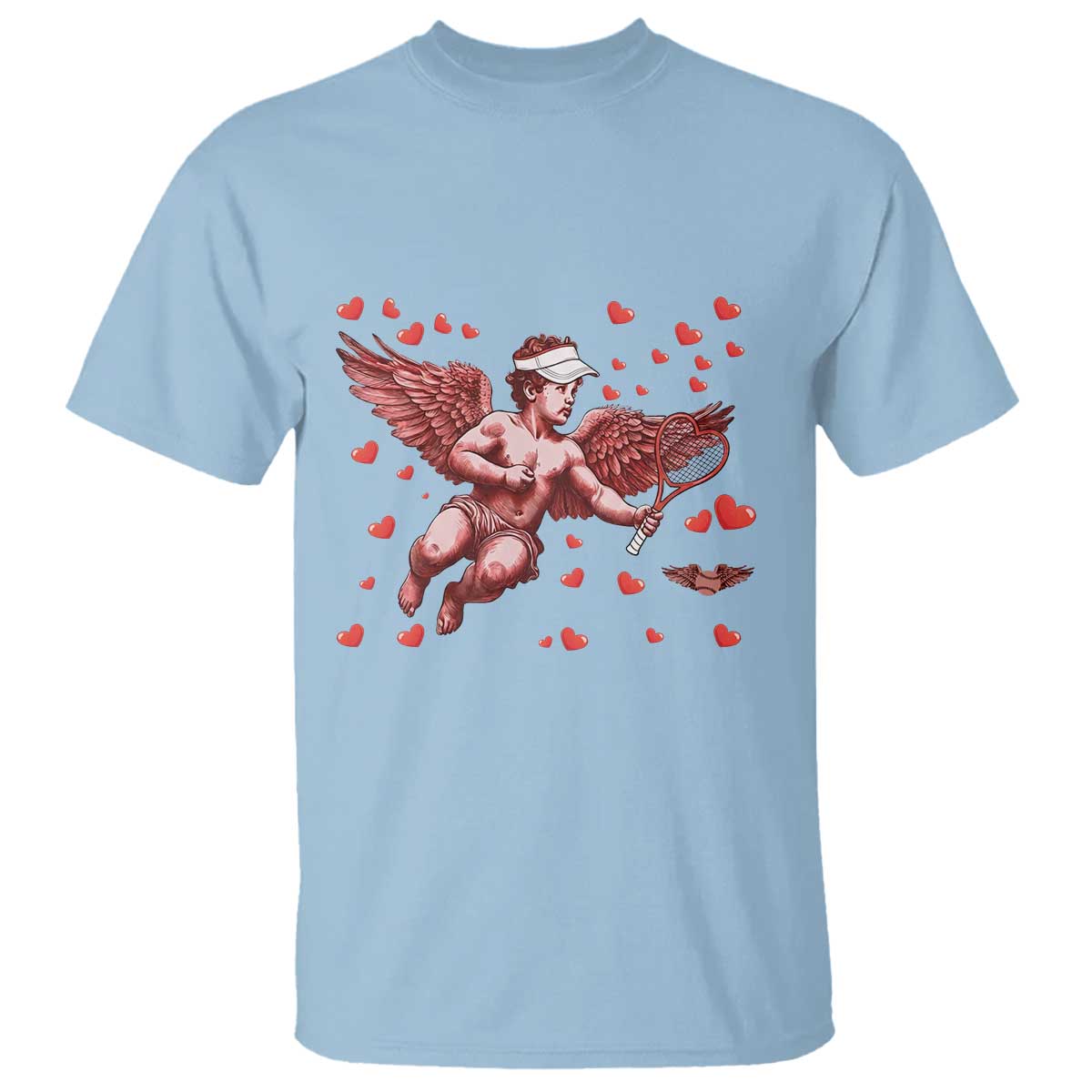 Cute Cupid Tennis Angel T Shirt Valentines Day Gift - Wonder Print Shop