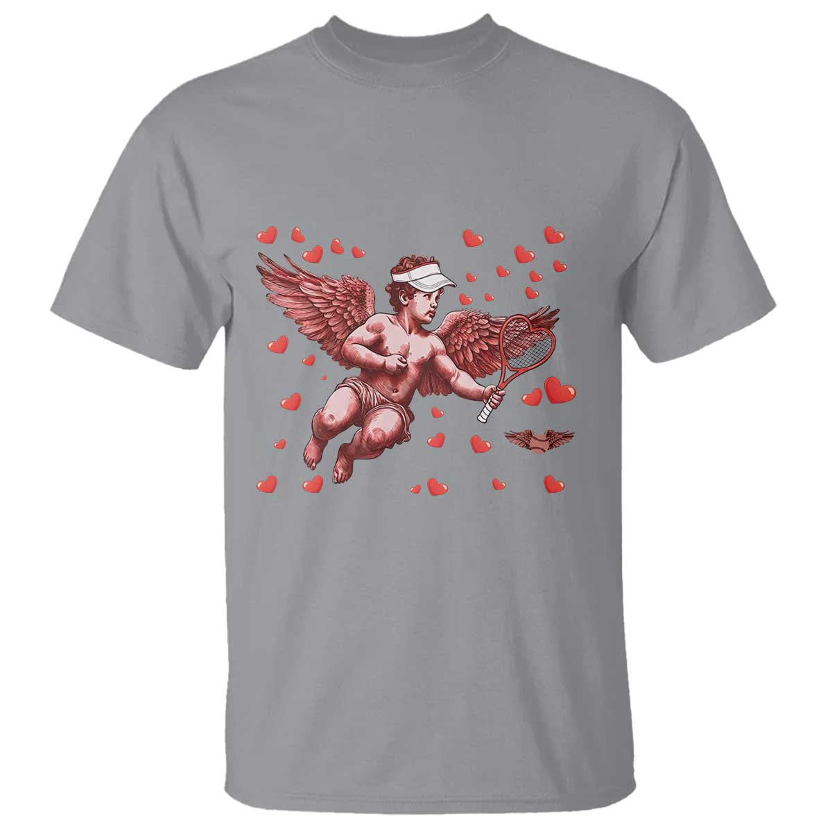 Cute Cupid Tennis Angel T Shirt Valentines Day Gift - Wonder Print Shop