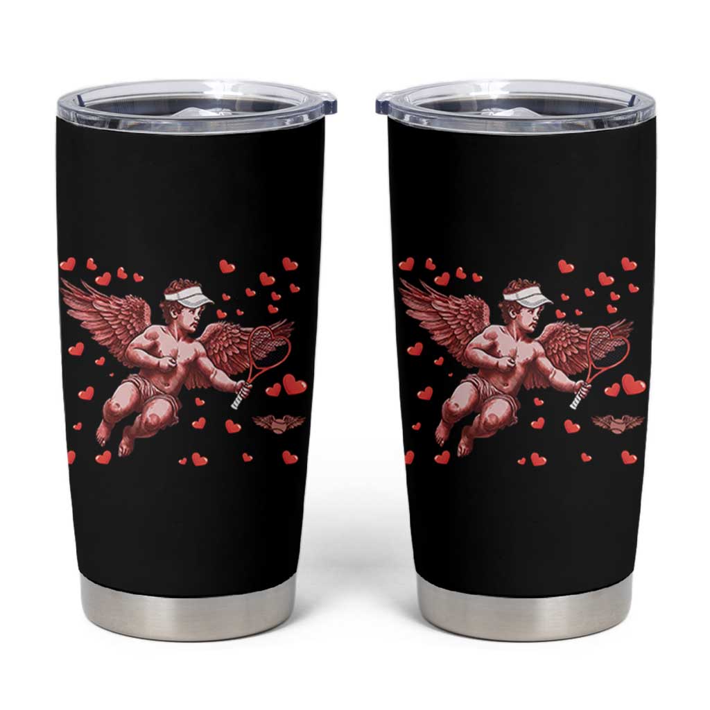 Cute Cupid Tennis Angel Tumbler Cup Valentines Day Gift - Wonder Print Shop