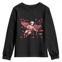 Cute Cupid Tennis Angel Youth Sweatshirt Valentines Day Gift - Wonder Print Shop