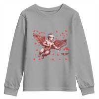 Cute Cupid Tennis Angel Youth Sweatshirt Valentines Day Gift - Wonder Print Shop