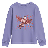 Cute Cupid Tennis Angel Youth Sweatshirt Valentines Day Gift - Wonder Print Shop