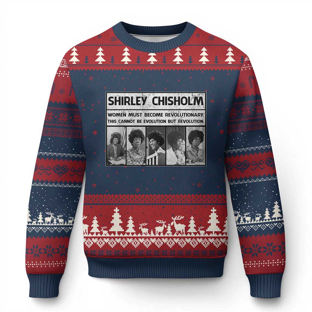 Shirley Chisholm Quote Ugly Christmas Sweater Women Must Become Revolutionary