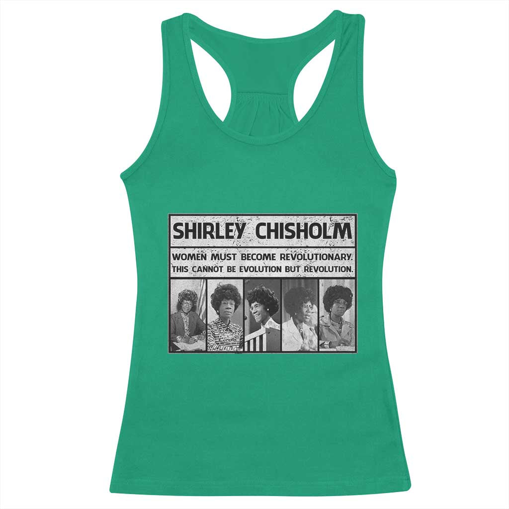 Shirley Chisholm Quote Racerback Tank Top Women Must Become Revolutionary