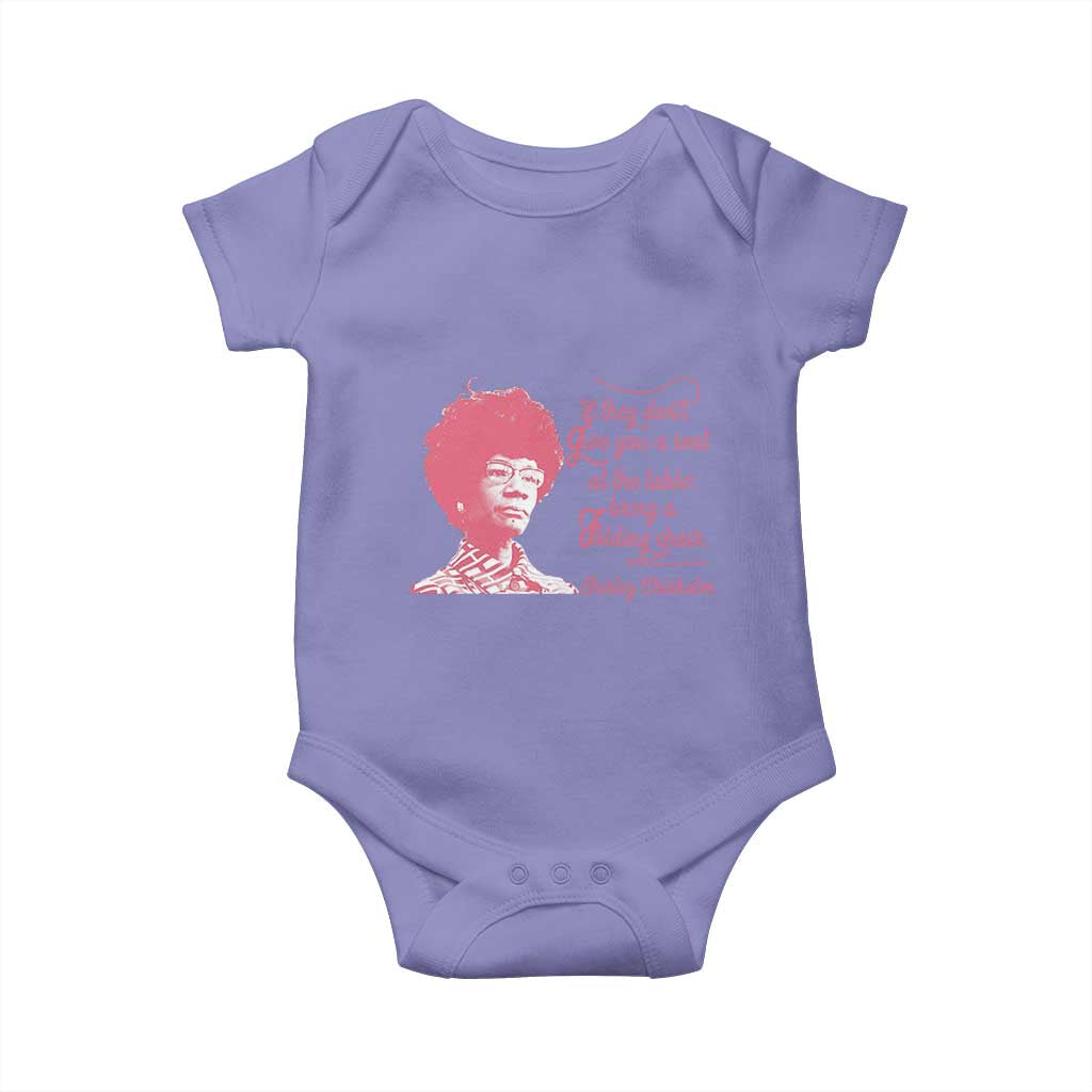 Shirley Chisholm Baby Onesie Bring A Folding Chair Quote