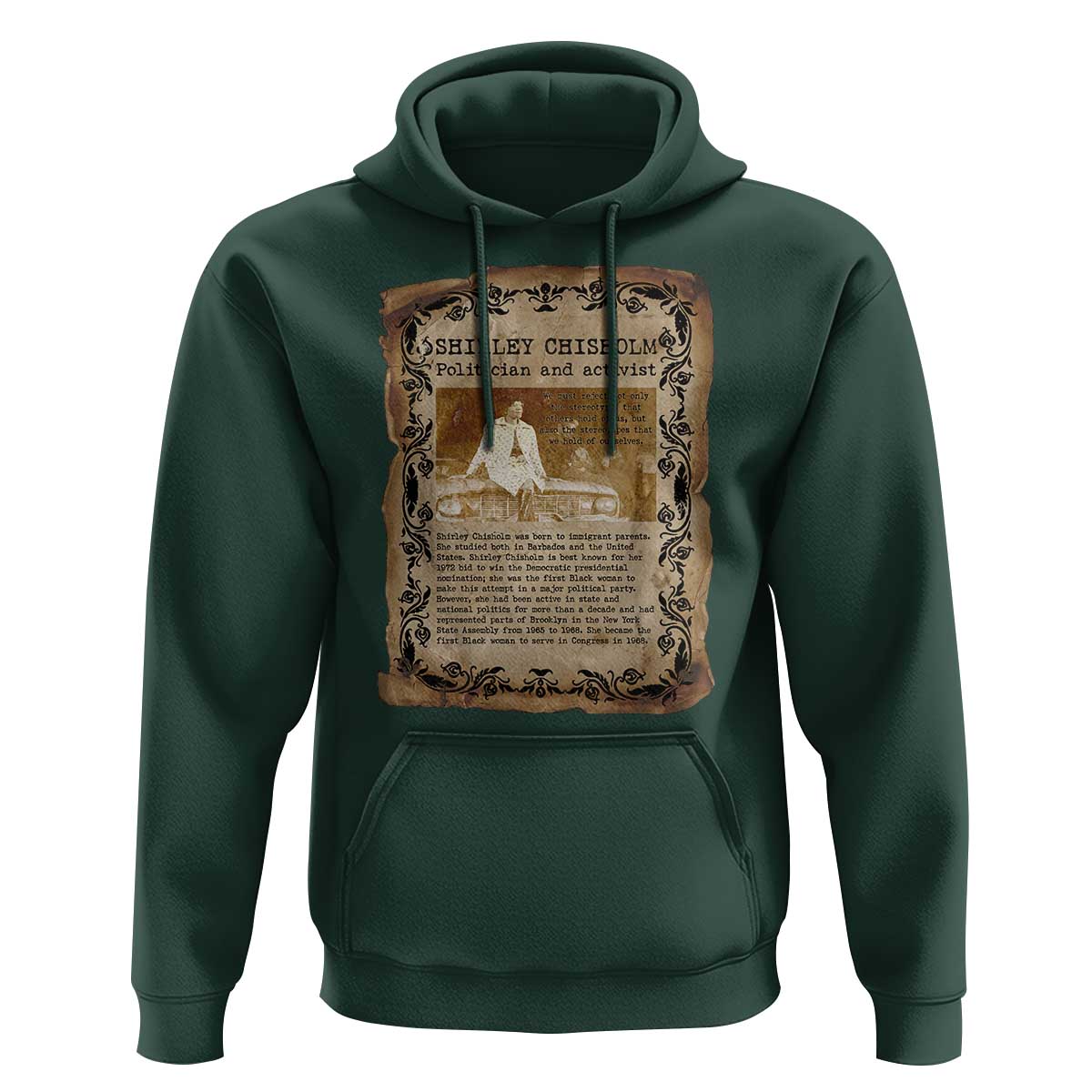 Vintage Newspaper Shirley Chisholm Hoodie Black History Month Gift