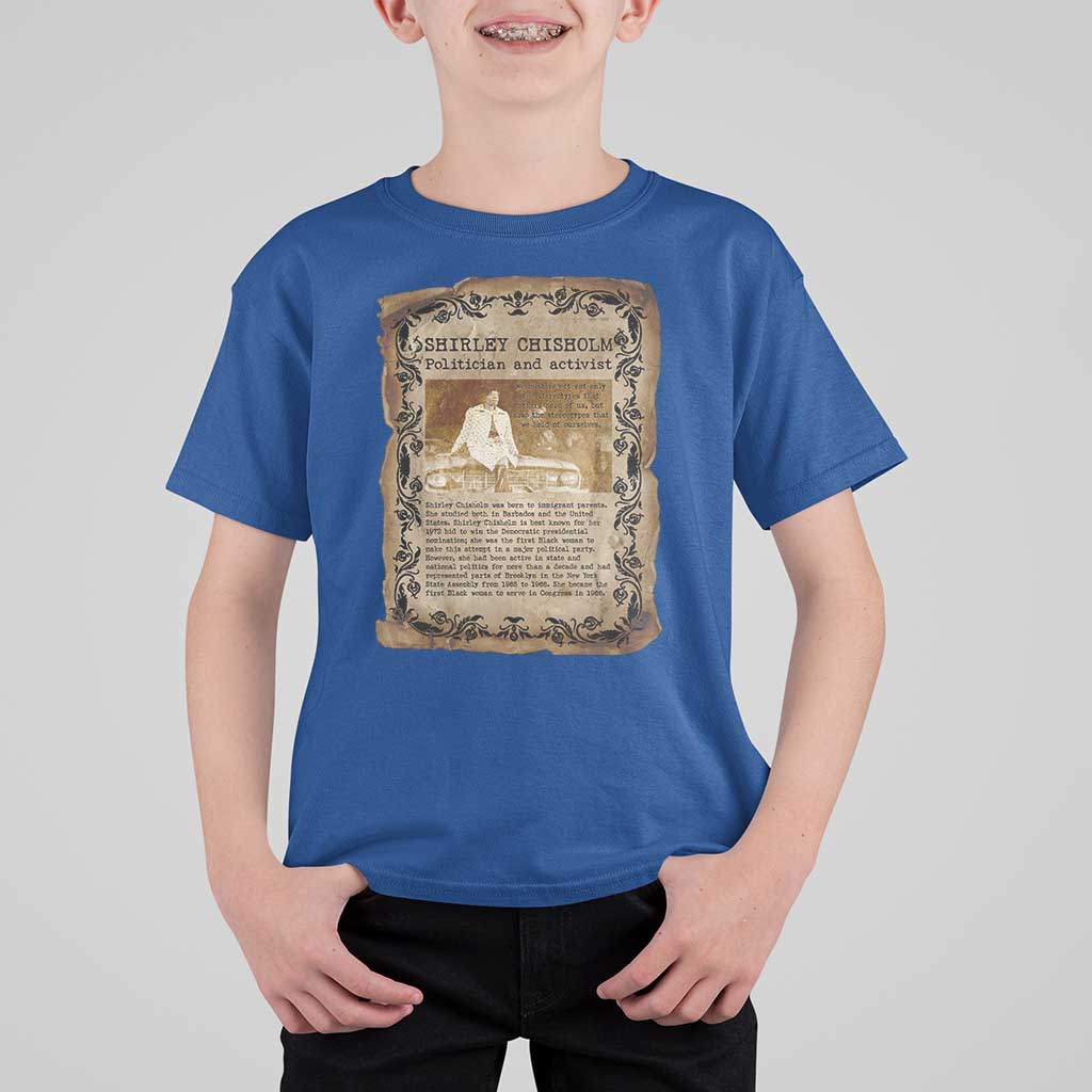 Vintage Newspaper Shirley Chisholm T Shirt For Kid Black History Month Gift