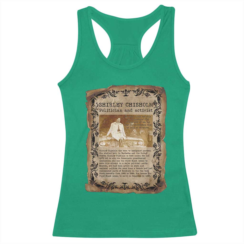 Vintage Newspaper Shirley Chisholm Racerback Tank Top Black History Month Gift