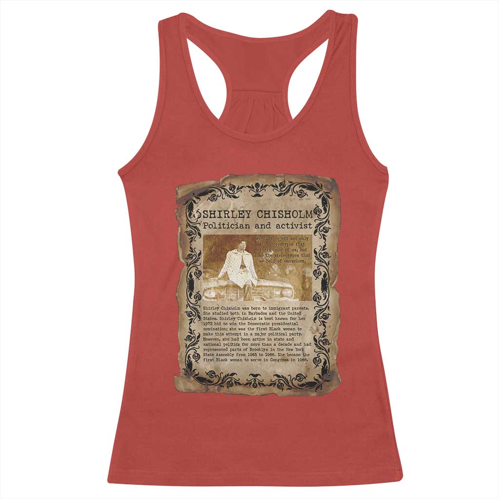 Vintage Newspaper Shirley Chisholm Racerback Tank Top Black History Month Gift