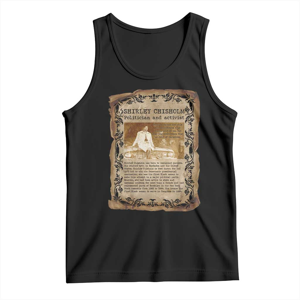 Vintage Newspaper Shirley Chisholm Tank Top Black History Month Gift