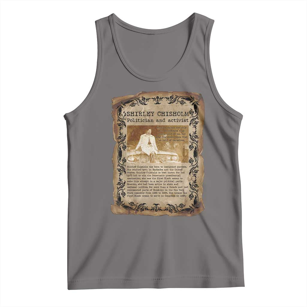 Vintage Newspaper Shirley Chisholm Tank Top Black History Month Gift