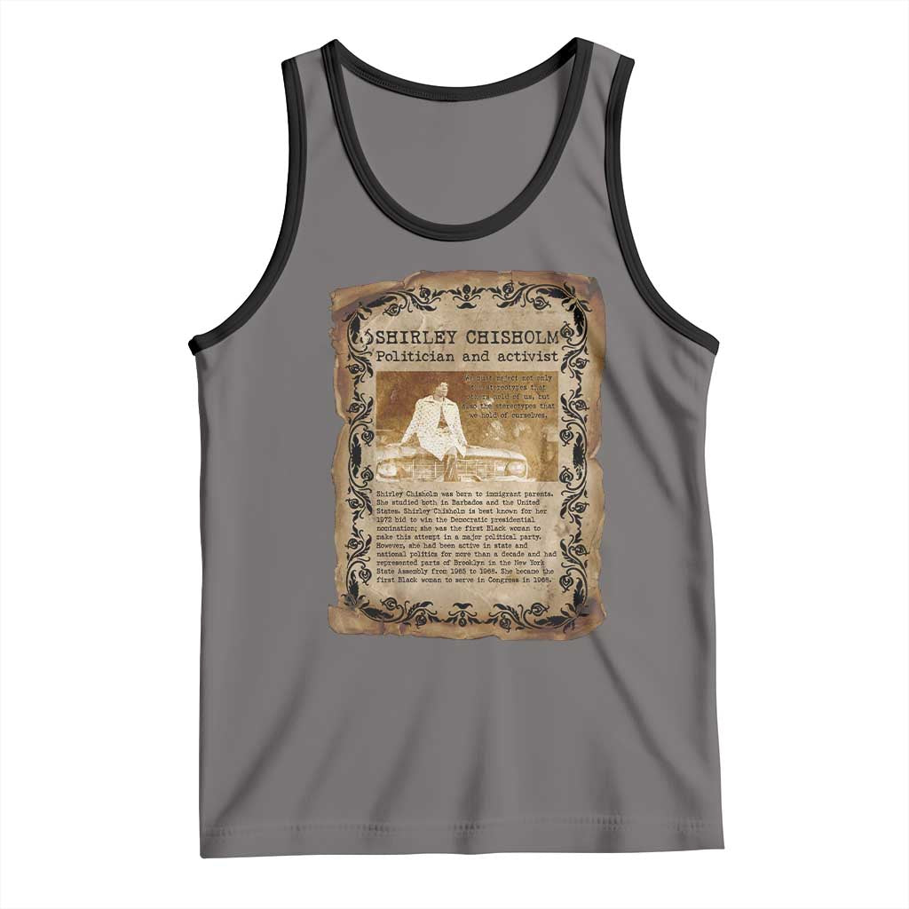 Vintage Newspaper Shirley Chisholm Tank Top Black History Month Gift