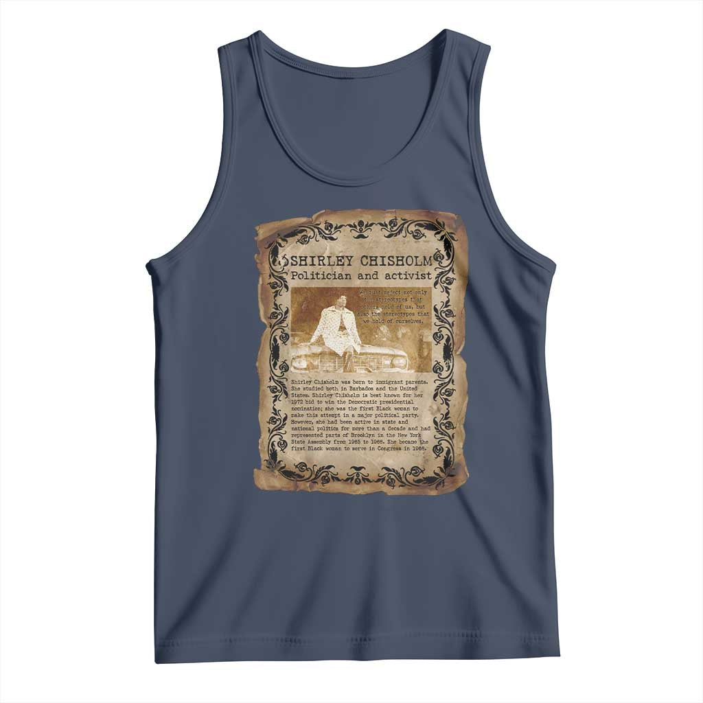 Vintage Newspaper Shirley Chisholm Tank Top Black History Month Gift