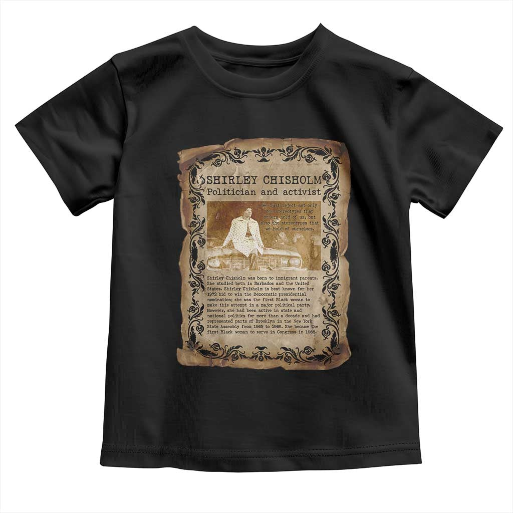 Vintage Newspaper Shirley Chisholm Toddler T Shirt Black History Month Gift