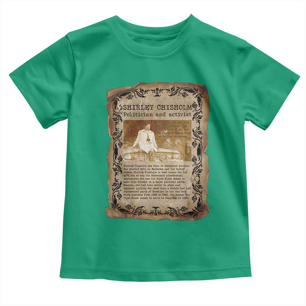 Vintage Newspaper Shirley Chisholm Toddler T Shirt Black History Month Gift
