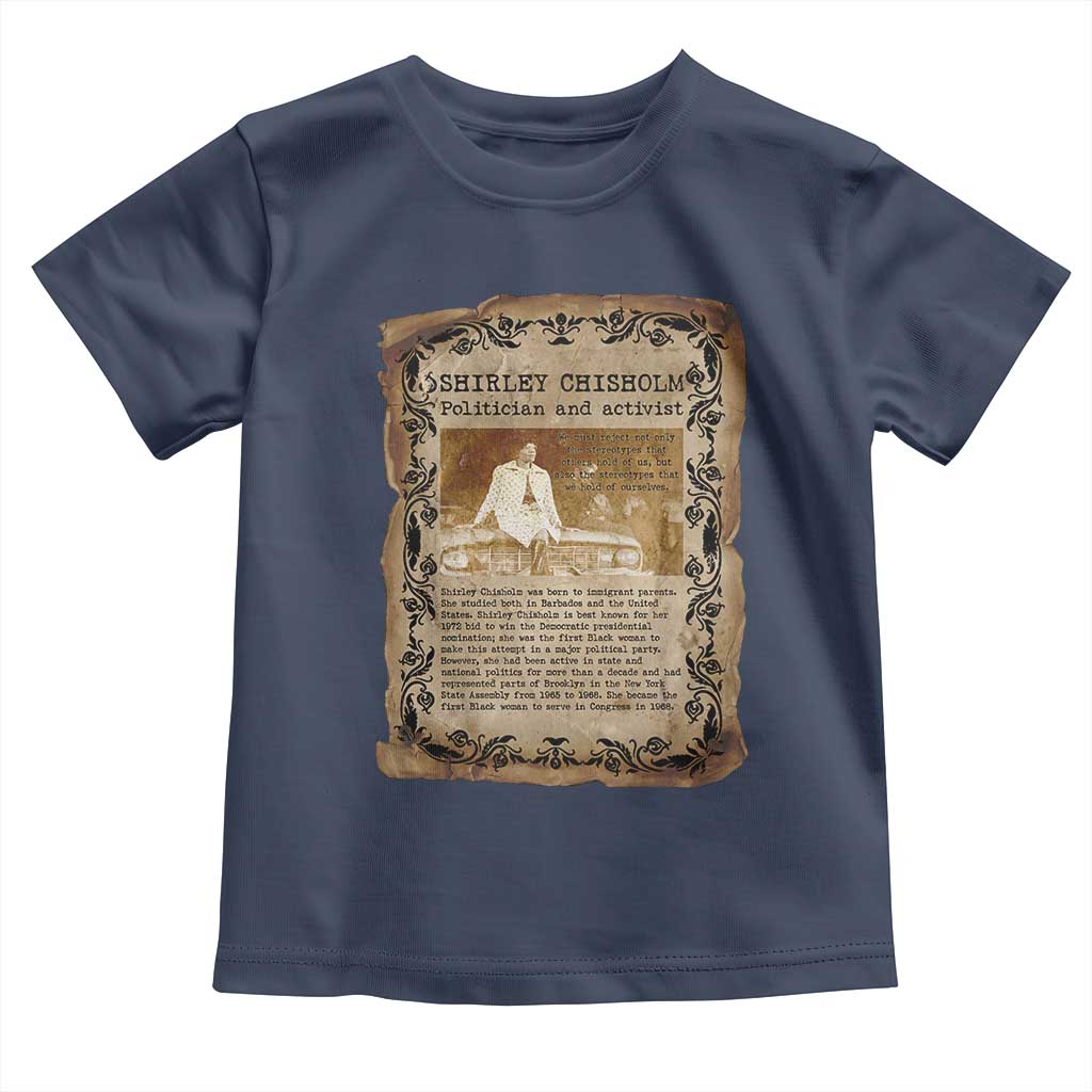Vintage Newspaper Shirley Chisholm Toddler T Shirt Black History Month Gift