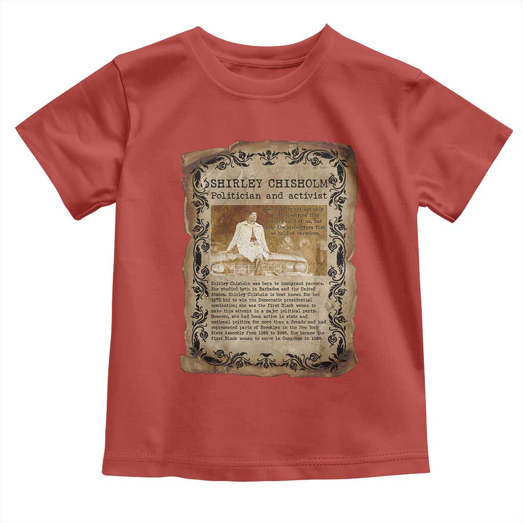 Vintage Newspaper Shirley Chisholm Toddler T Shirt Black History Month Gift