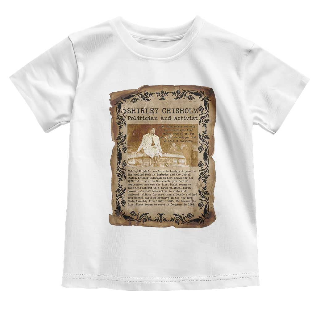 Vintage Newspaper Shirley Chisholm Toddler T Shirt Black History Month Gift