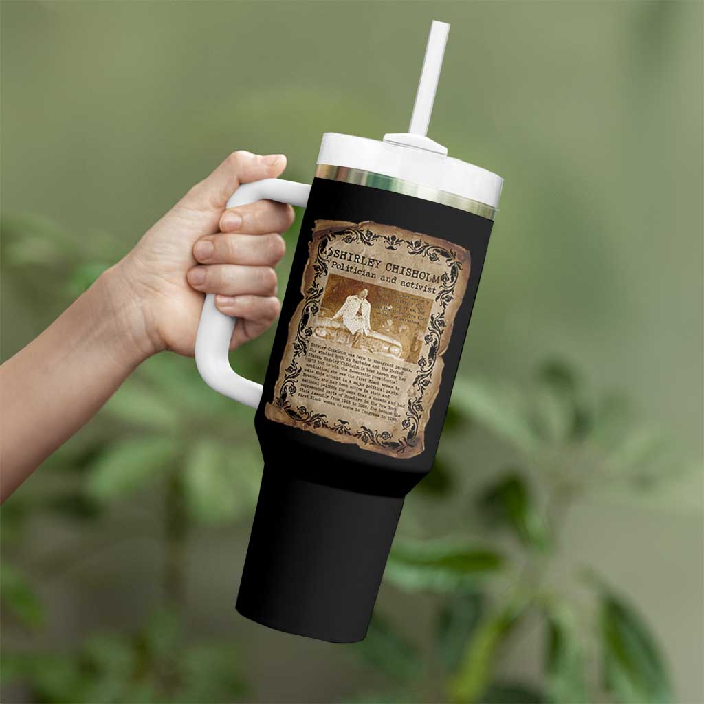Vintage Newspaper Shirley Chisholm Tumbler With Handle Black History Month Gift