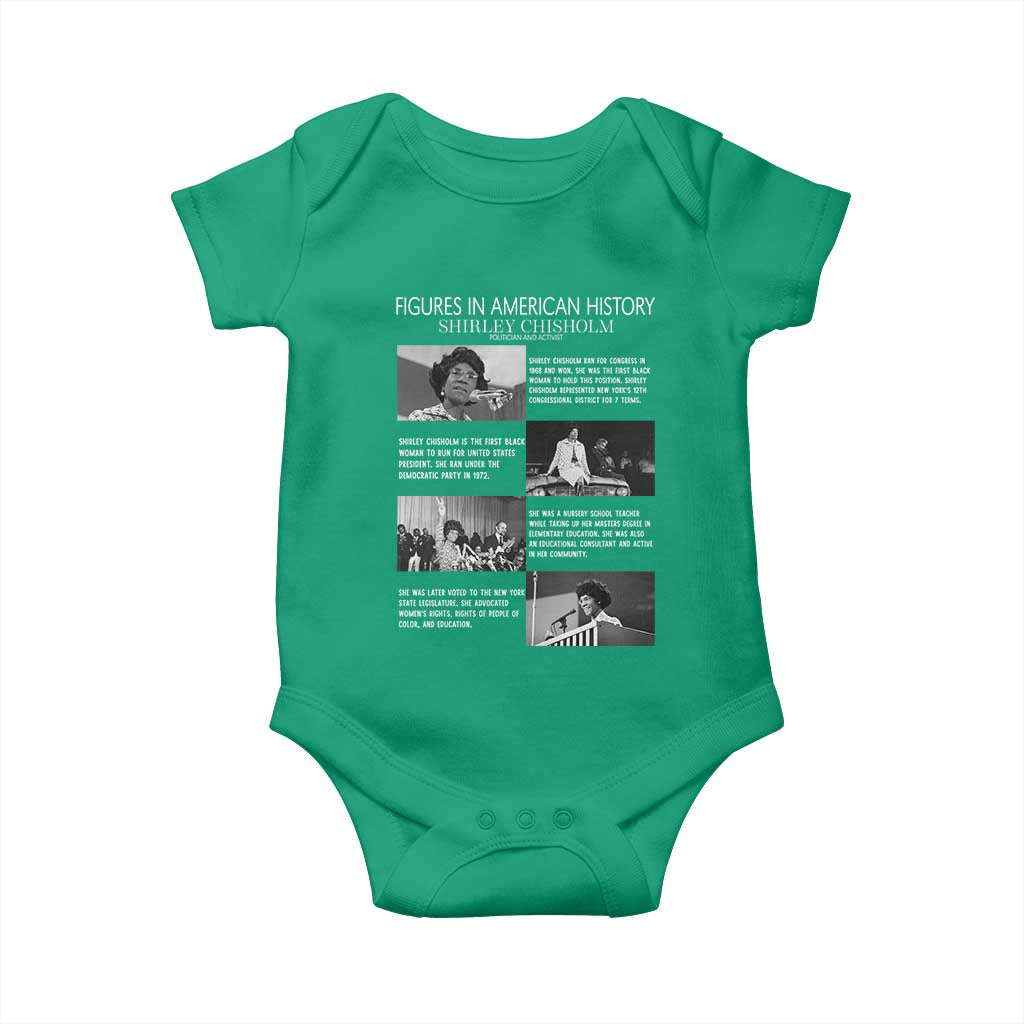 Shirley Chisholm Baby Onesie Black Woman Leadership Icon