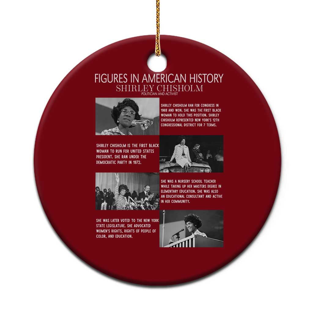 Shirley Chisholm Ceramic Ornament Black Woman Leadership Icon