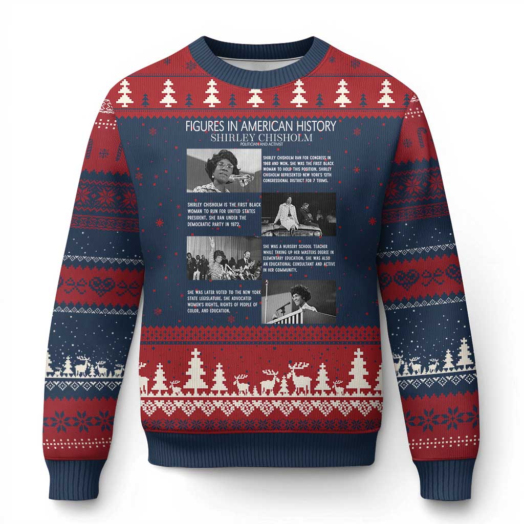 Shirley Chisholm Ugly Christmas Sweater Black Woman Leadership Icon