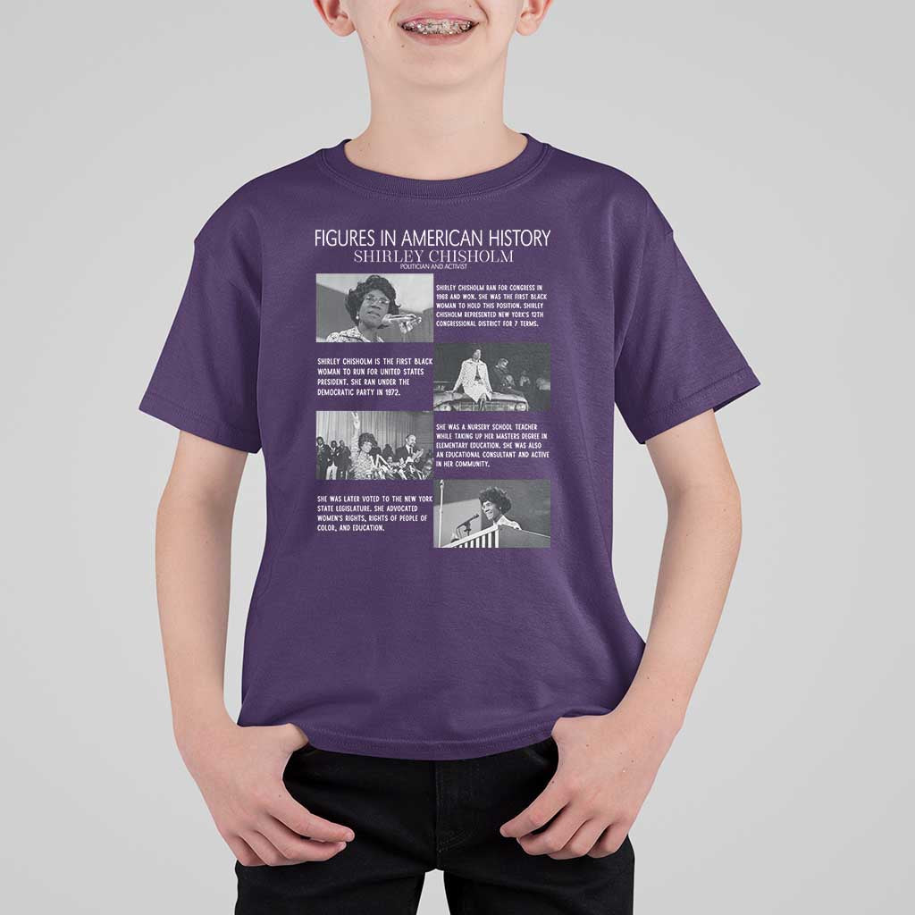 Shirley Chisholm T Shirt For Kid Black Woman Leadership Icon