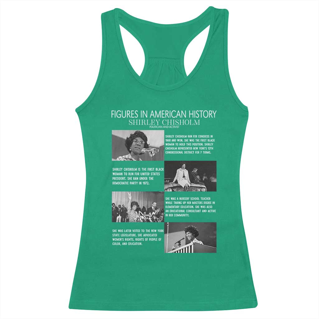Shirley Chisholm Racerback Tank Top Black Woman Leadership Icon