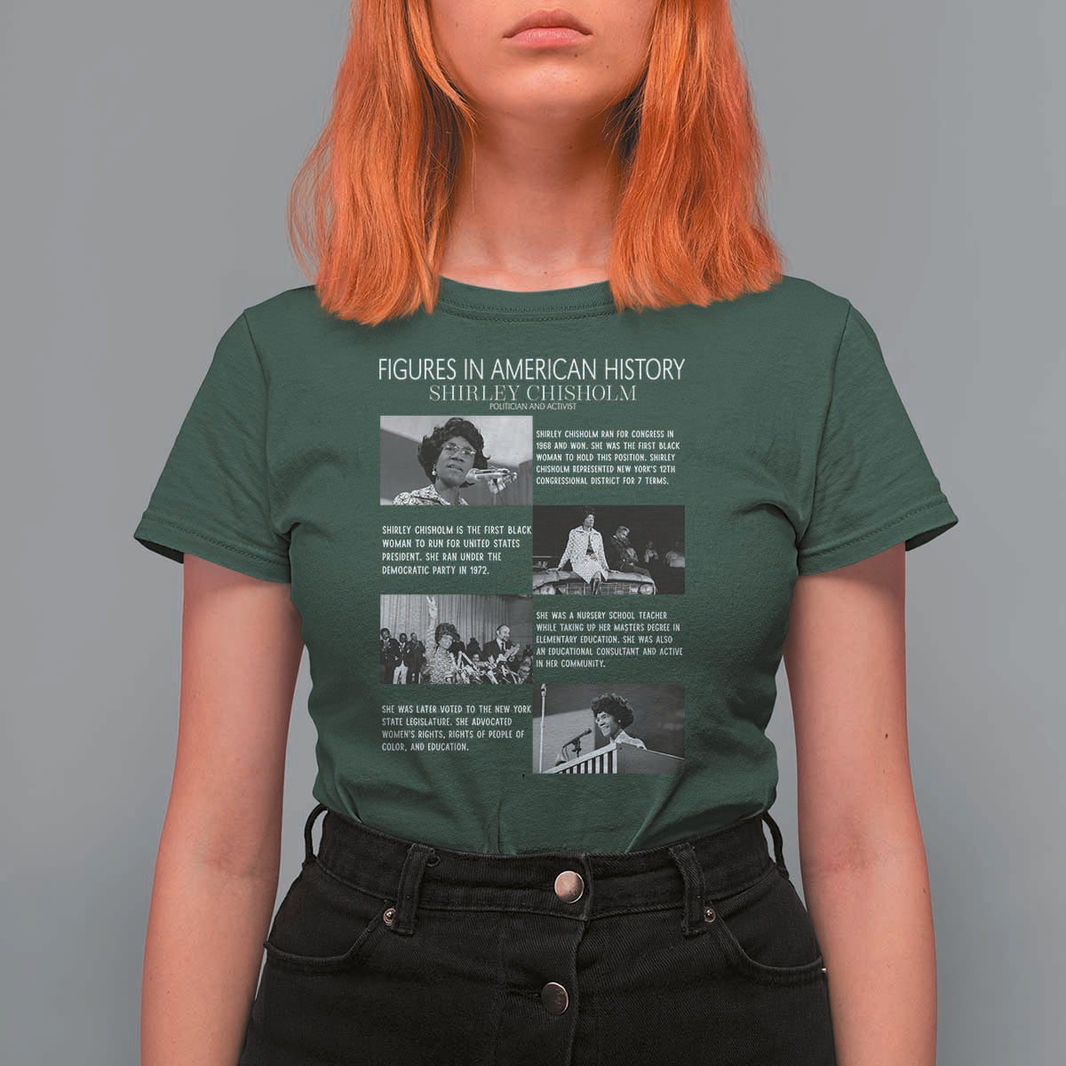 Shirley Chisholm T Shirt For Women Black Woman Leadership Icon