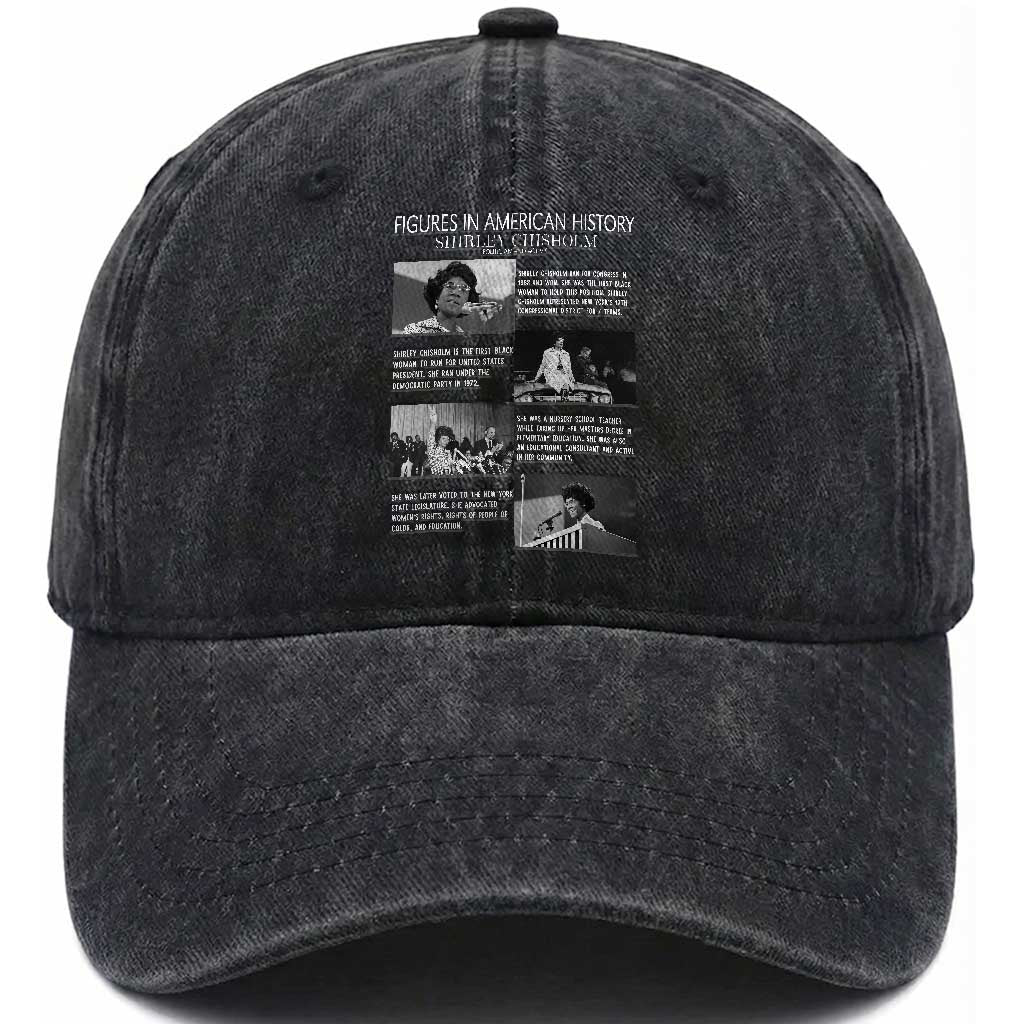 Shirley Chisholm Washed Cotton Baseball Cap Black Woman Leadership Icon