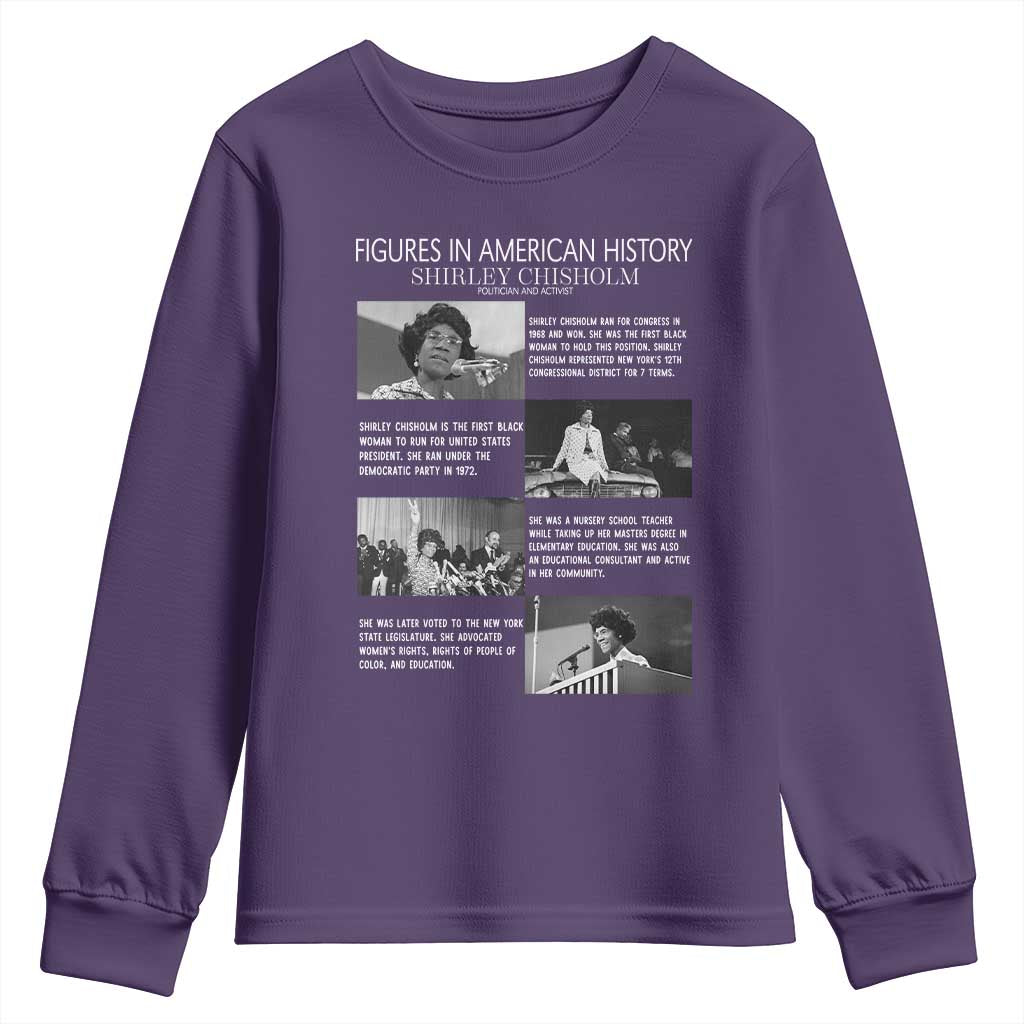 Shirley Chisholm Youth Sweatshirt Black Woman Leadership Icon