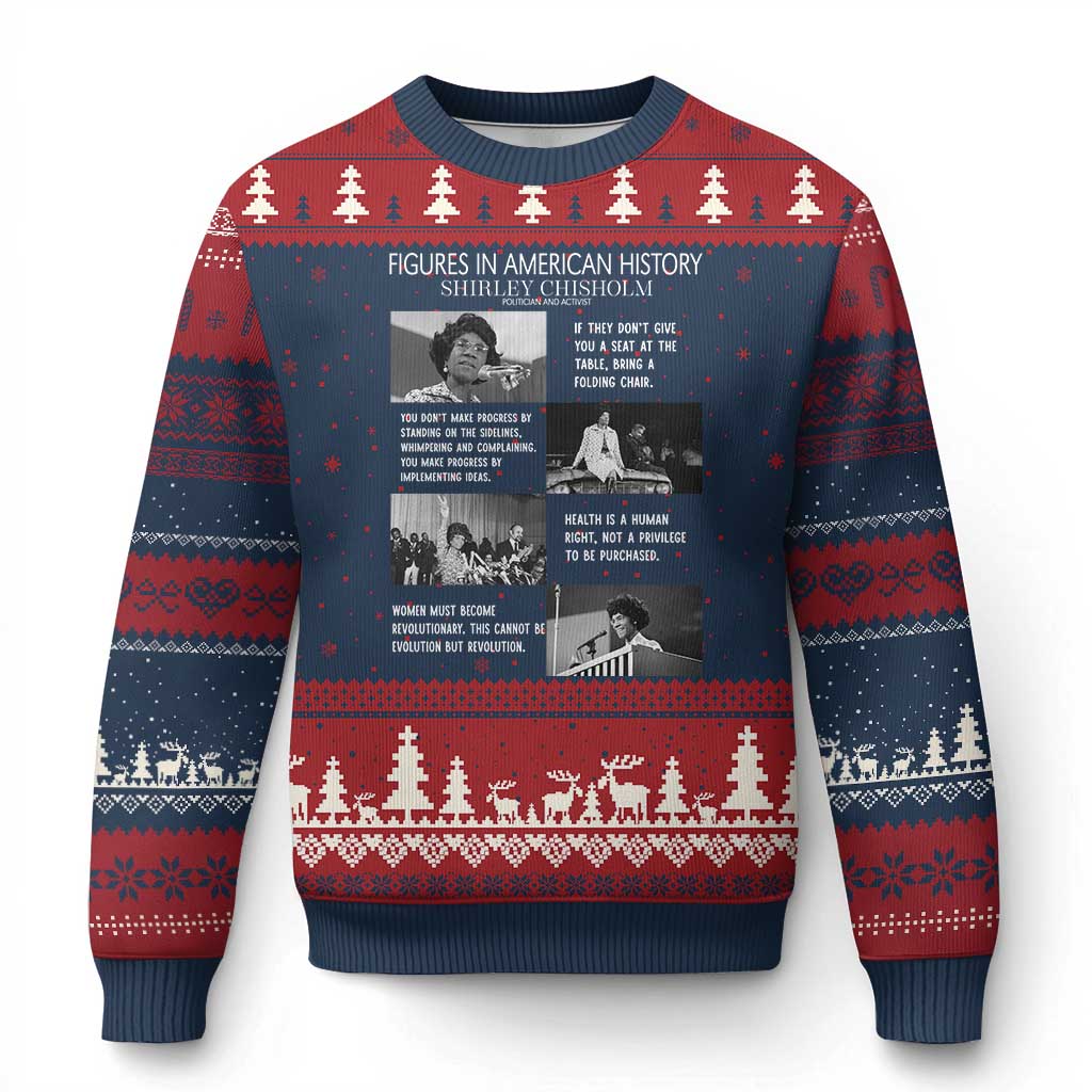 Shirley Chisholm Legacy Ugly Christmas Sweater Civil Rights Woman Leader