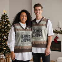 Shirley Chisholm V-Neck Knit Sweater Vest You Make Progress By Implementing Ideas Quote