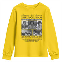 Shirley Chisholm Youth Sweatshirt You Make Progress By Implementing Ideas Quote