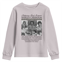 Shirley Chisholm Youth Sweatshirt You Make Progress By Implementing Ideas Quote