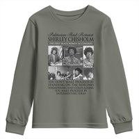 Shirley Chisholm Youth Sweatshirt You Make Progress By Implementing Ideas Quote