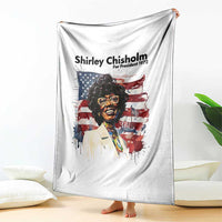 Shirley Chisholm For President 1972 With American Flag Throw Blanket