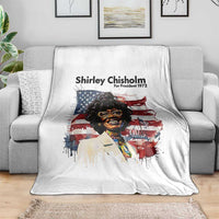 Shirley Chisholm For President 1972 With American Flag Throw Blanket