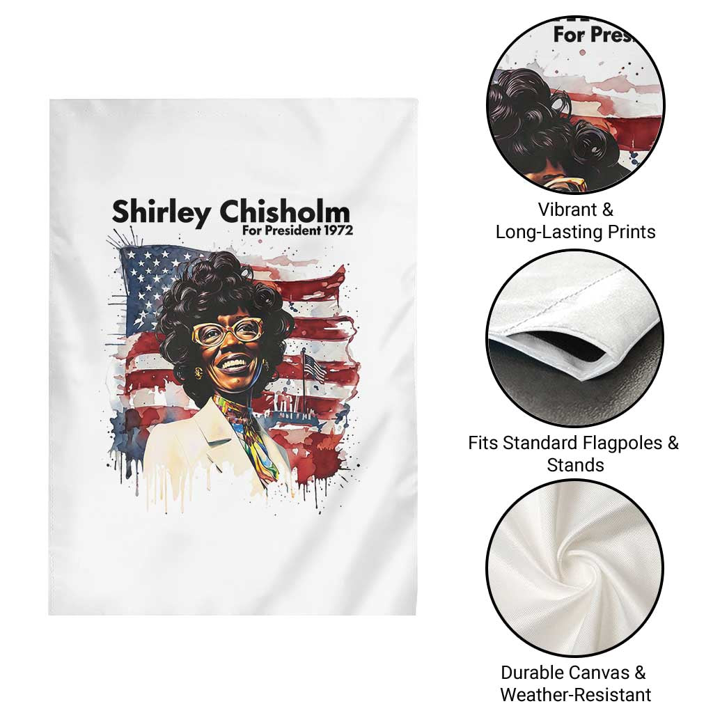 Shirley Chisholm For President 1972 With American Flag Garden Flag