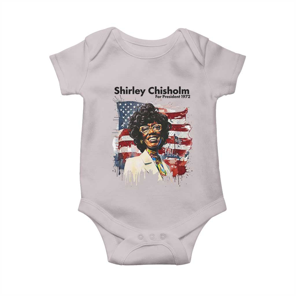 Shirley Chisholm For President 1972 With American Flag Baby Onesie
