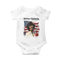 Shirley Chisholm For President 1972 With American Flag Baby Onesie