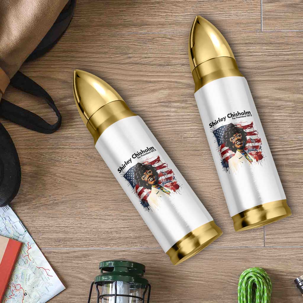Shirley Chisholm For President 1972 With American Flag Bullet Tumbler