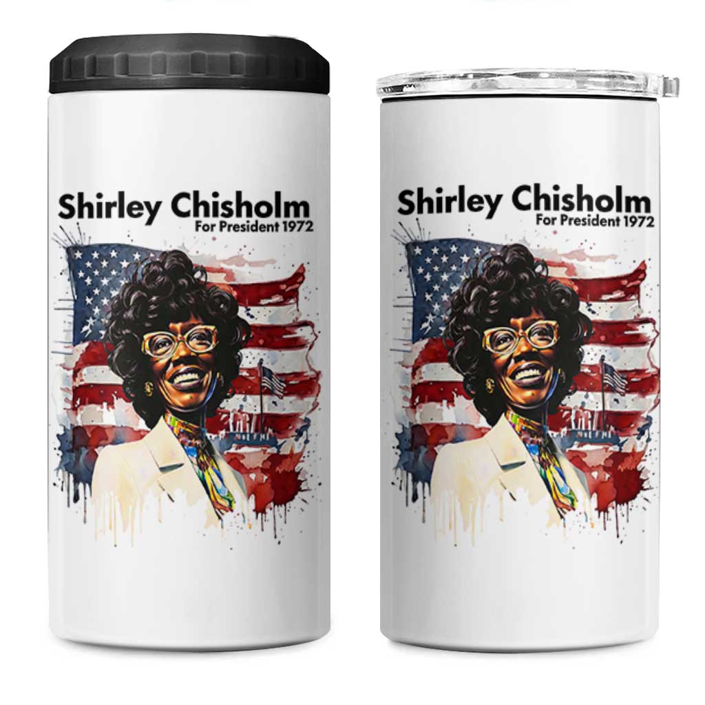 Shirley Chisholm For President 1972 With American Flag 4 in 1 Can Cooler Tumbler