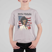 Shirley Chisholm For President 1972 With American Flag T Shirt For Kid