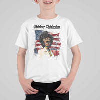 Shirley Chisholm For President 1972 With American Flag T Shirt For Kid