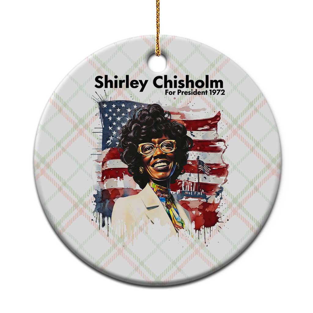 Shirley Chisholm For President 1972 With American Flag Ceramic Ornament