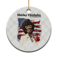 Shirley Chisholm For President 1972 With American Flag Ceramic Ornament